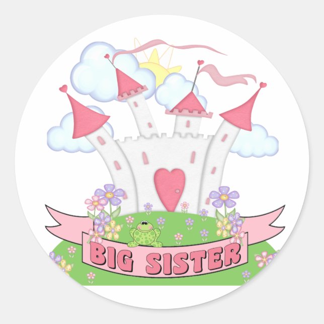 PRINCESS BIG SISTER CLASSIC ROUND STICKER (Front)