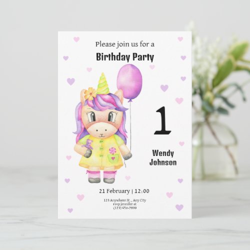 Princess birthday announcement