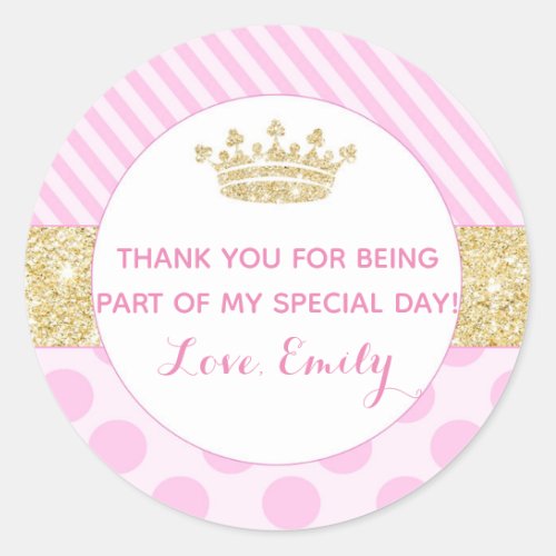 Princess birthday baby shower gift favor label