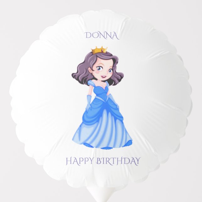 Princess birthday ballons with personalized name. balloon (Front)