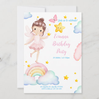 Princess Birthday Card – Butterfly Wings & Stars