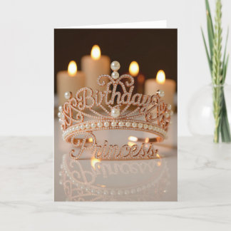 Princess birthday card, daughter birthday,Happy bi Holiday Card