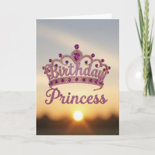 Princess birthday card, daughter birthday,Happy bi