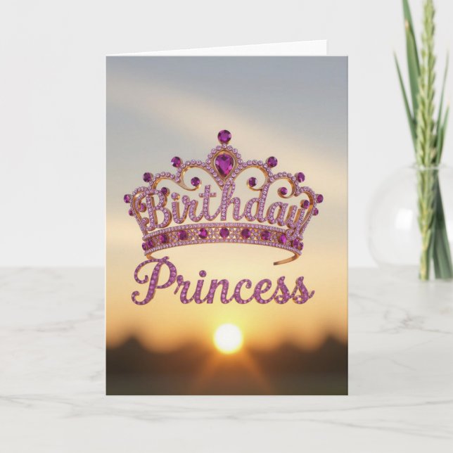 Princess birthday card, daughter birthday,Happy bi Holiday Card (Front)
