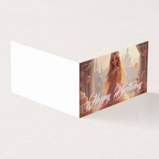 Princess Birthday Card in Pink