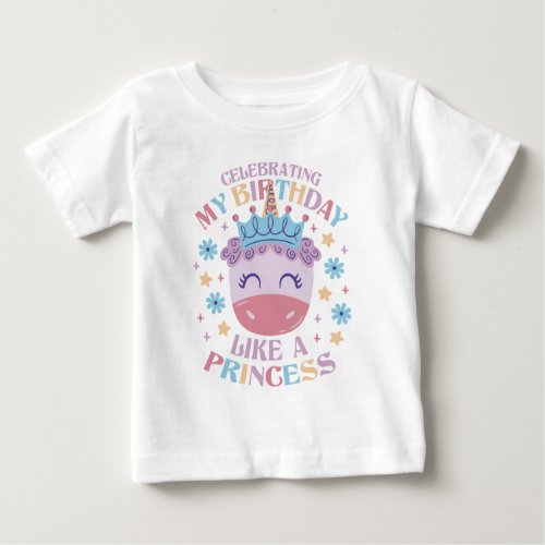 Princess birthday celebration design baby T_Shirt