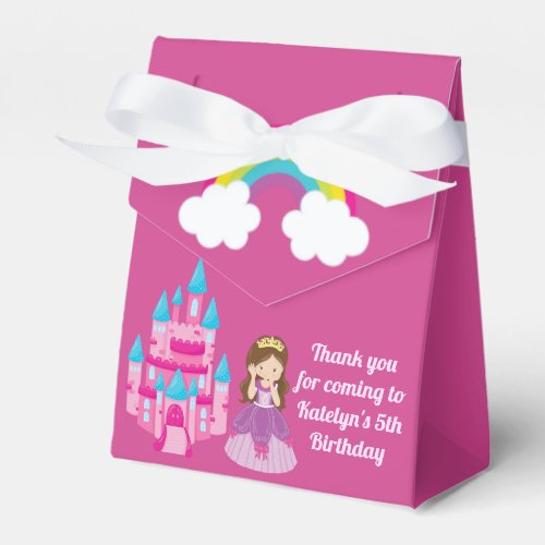 Princess Birthday Cute Custom Pink Party Favor Boxes
