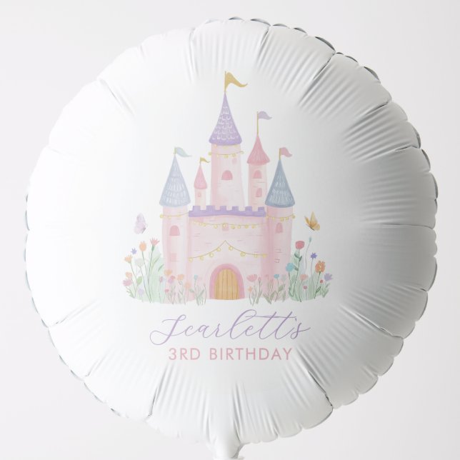 Princess Birthday Enchanted Castle Girls Party Balloon (Front)