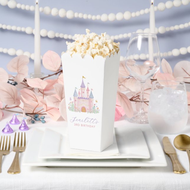 Princess Birthday Enchanted Castle Popcorn  Favor Boxes (Wedding)