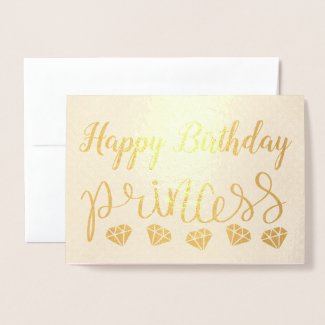 Princess Birthday Foil Card