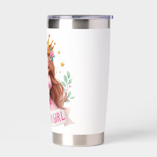 Princess Birthday Girl Crown Insulated Tumbler