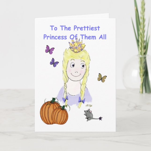 Princess birthday greeting card (Front)