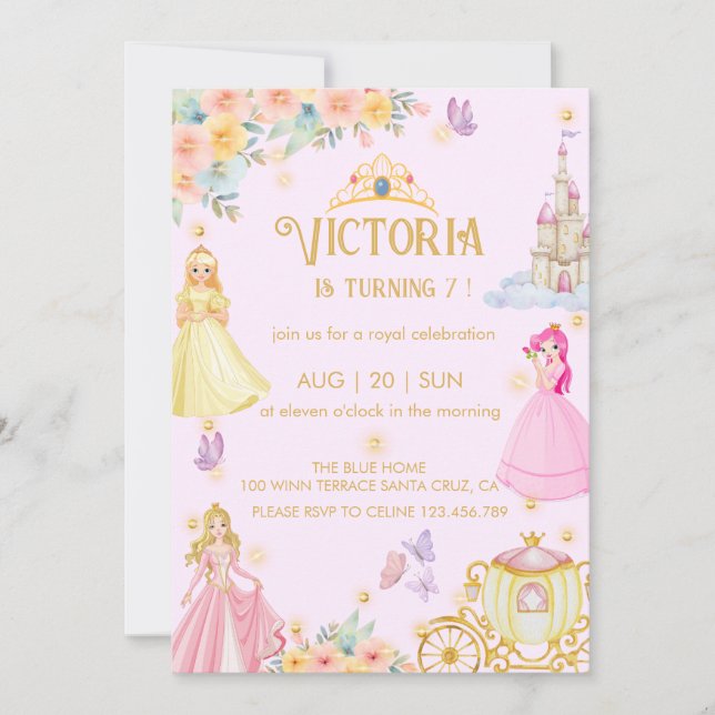 princess birthday Invitation (Front)