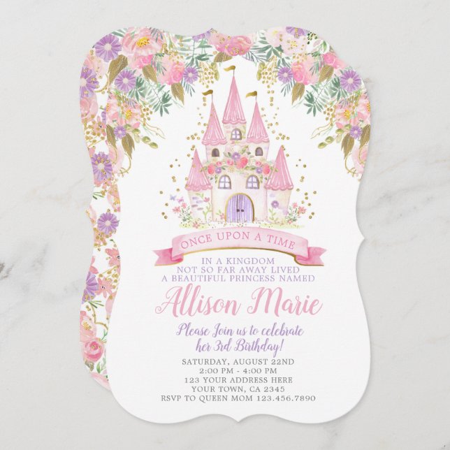 Princess Birthday Invitation (Front/Back)