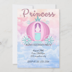 Princess birthday invitation for girls