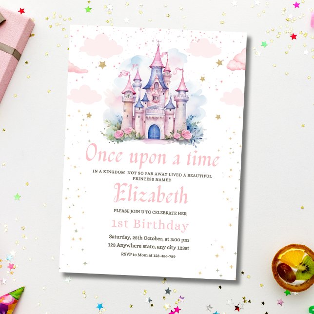 Princess Birthday Invitation Girl 1st Royal Party (Creator Uploaded)