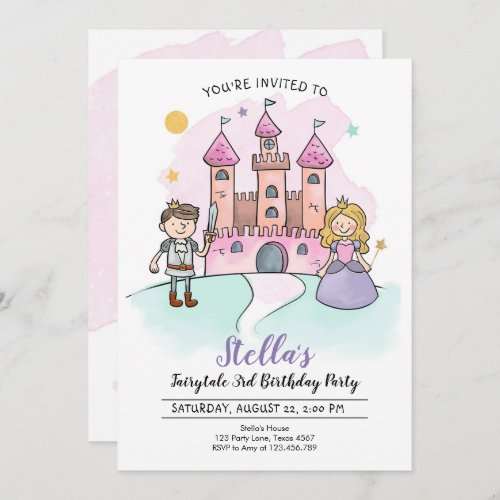 Princess Birthday Invitation Knights Fairytale