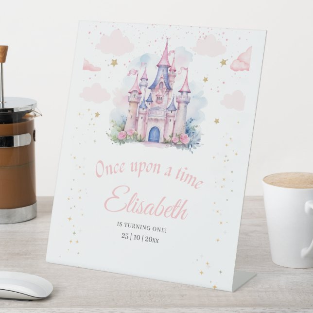 Princess birthday invitation, Little Princess 1st Pedestal Sign (In SItu)