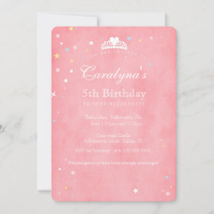 Princess Birthday Invitation Pink Fairy Dust III