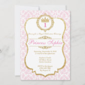 Princess Birthday Invitation Pink & Gold (Front)