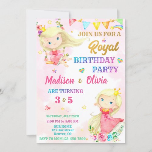 Princess birthday invitation Royal invitation