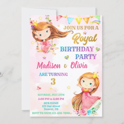 Princess birthday invitation Royal invitation