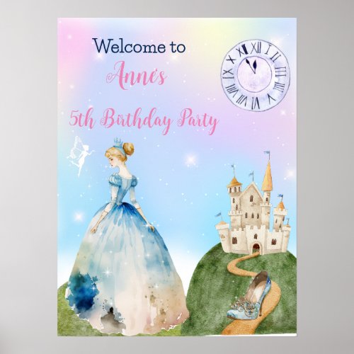 Princess Birthday Kids Welcome Poster