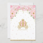 Princess Birthday Party Carriage Pink and Gold Invitation (Back)