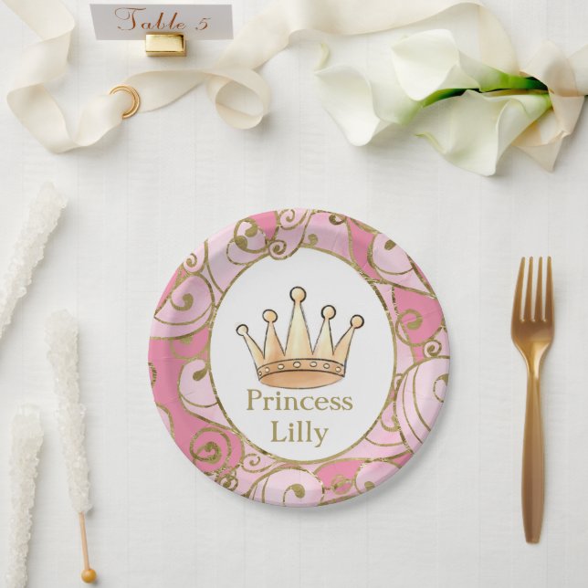 Princess Birthday Party Custom Paper Plates (Wedding)