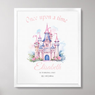 Princess Birthday Party Fairytale Castle Pink Girl Framed Art