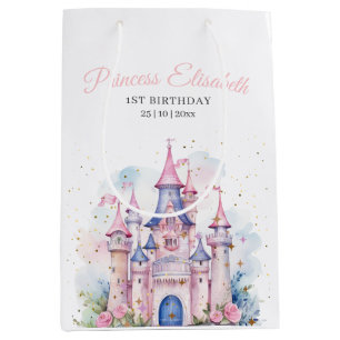 Princess Birthday Party Fairytale Castle Pink Girl Medium Gift Bag