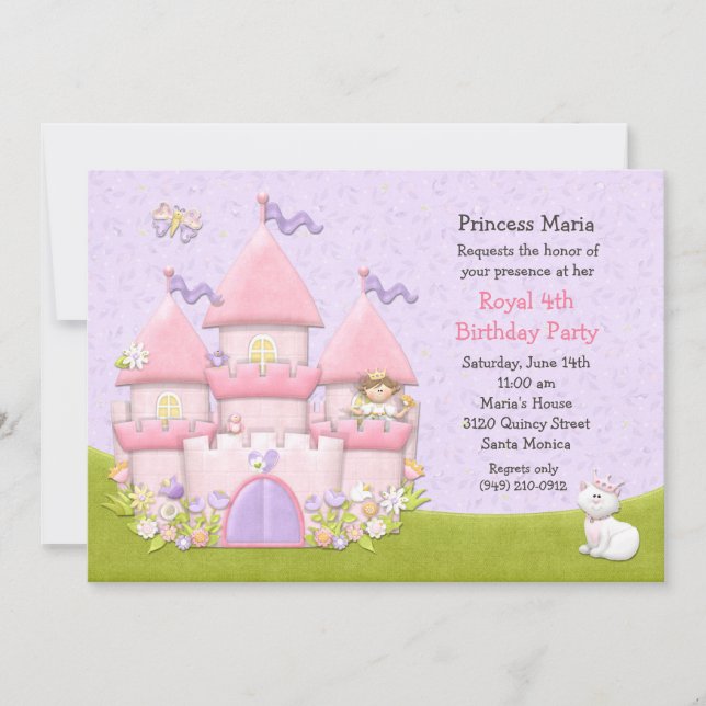 Princess Birthday Party Invitation (Front)