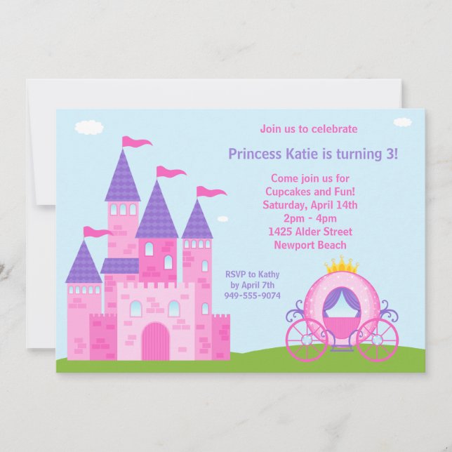 Princess Birthday Party Invitation (Front)