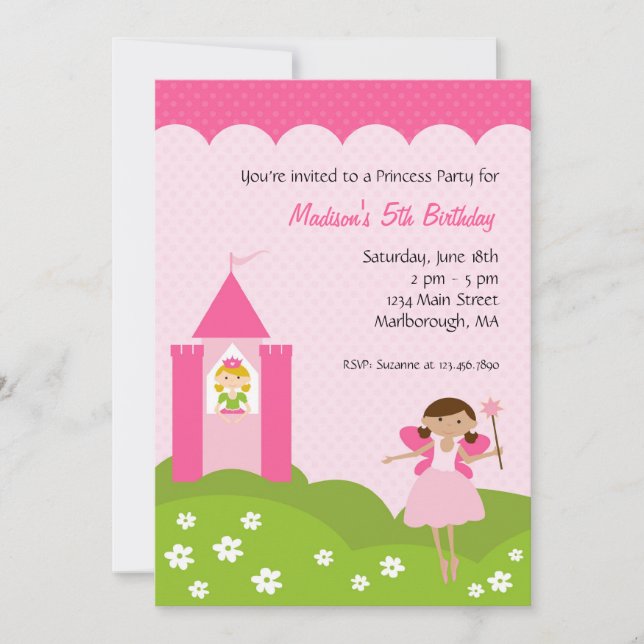 Princess Birthday Party Invitation (Front)