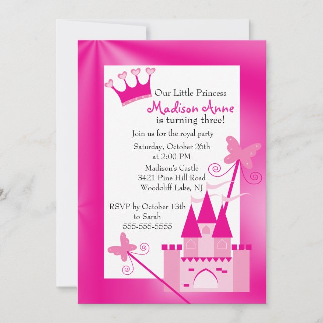 Princess Birthday Party Invitation (Front)