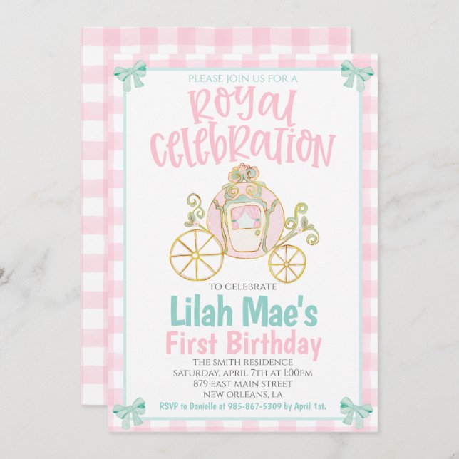 Princess Birthday Party Invitation (Front/Back)