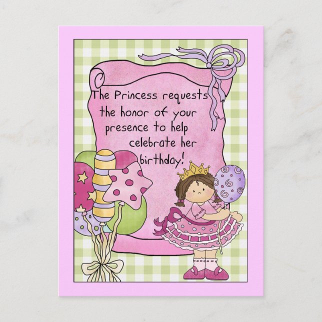 Princess Birthday Party Invitations (Front)