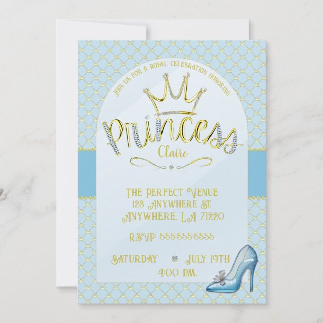 Princess Birthday Party Invitations (Front)