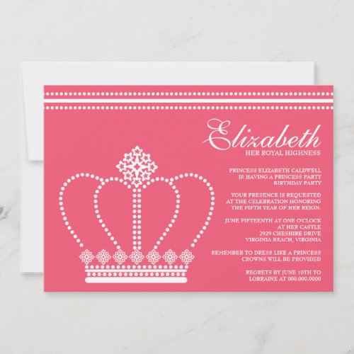 Princess Birthday Party Invitations