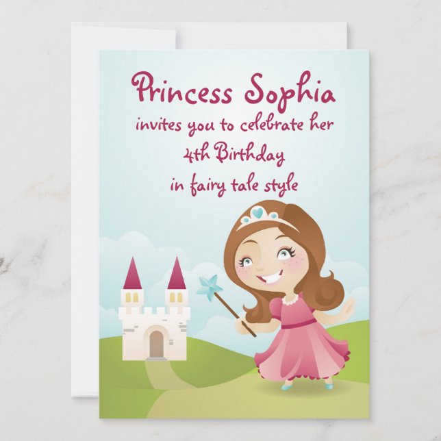 Princess Birthday Party Invite (Front)