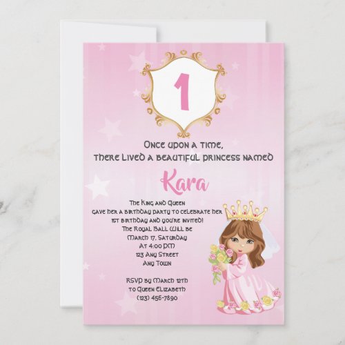 Princess Birthday Party Invite Template