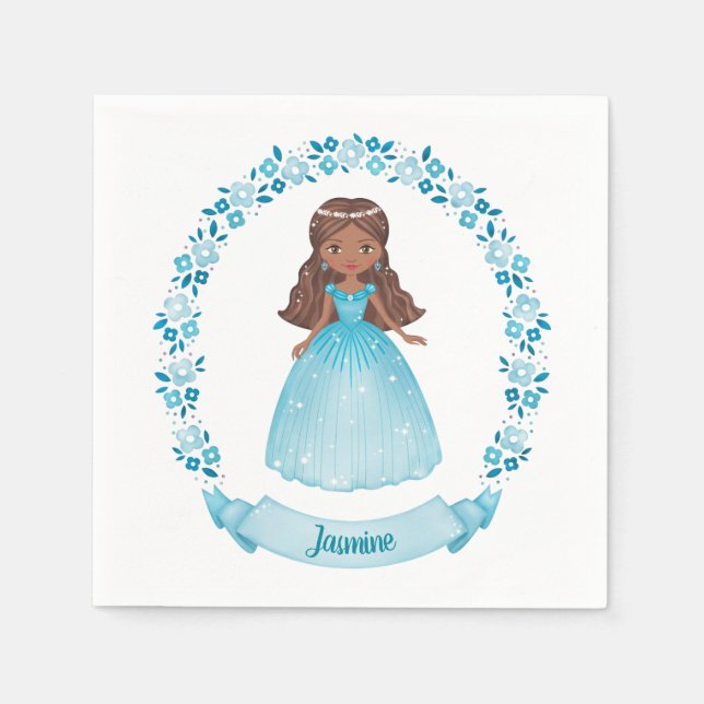 Princess Birthday Party Napkins (Front)