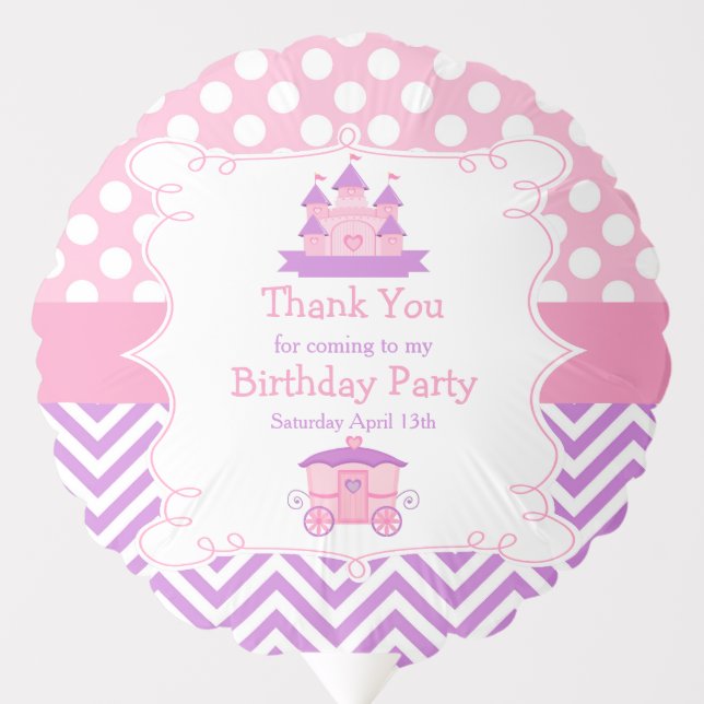 Princess Birthday Party Pink and Purple Balloon (Front)