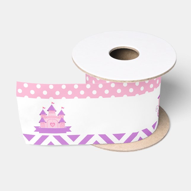 Princess Birthday Party Pink and Purple Birthday Satin Ribbon (Spool)