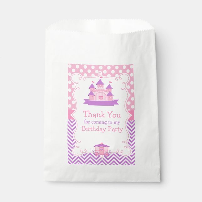 Princess Birthday Party Pink and Purple Favor Bag (Front)