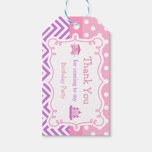 Princess Birthday Party Pink and Purple Gift Tag