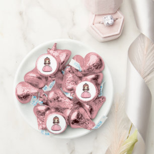 Princess Birthday Party Pink Gown Cute Cartoon Hershey®'s Kisses®