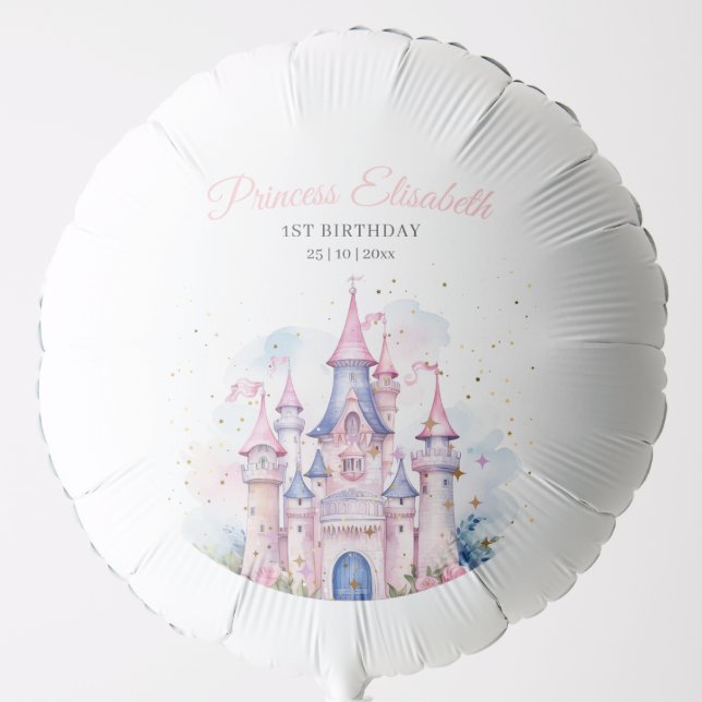 Princess Birthday Party, Princess Castle Birthday Balloon (Front)