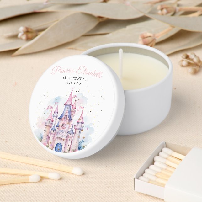 Princess Birthday Party, Princess Castle Birthday Mini Candle Favors (Insitu)