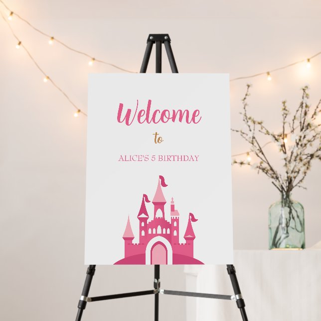 Princess Birthday Party Welcome Sign (In Situ (Stand))